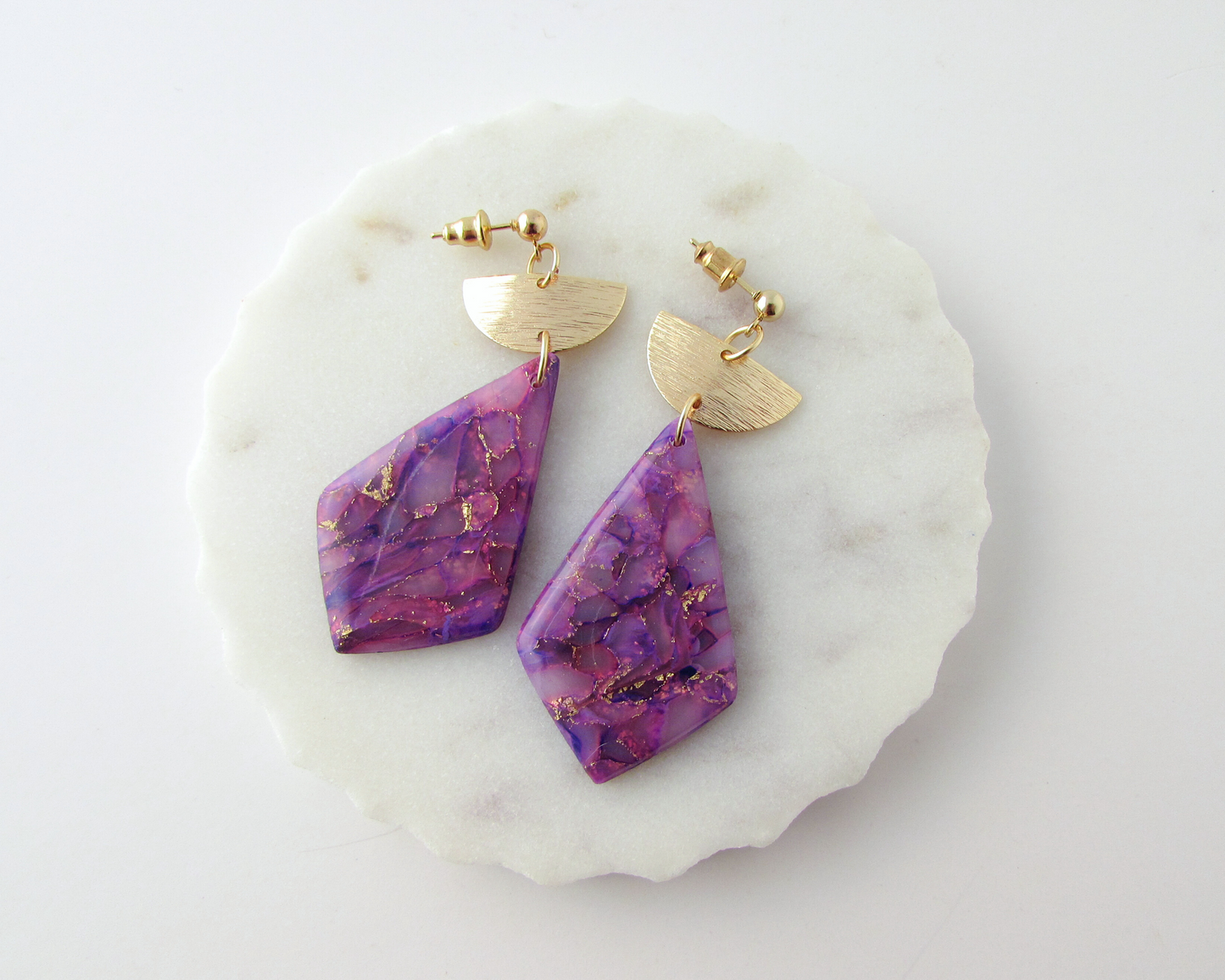 The Adelaine - Lulu & Lainey Purple Quartz Polymer Clay Earrings