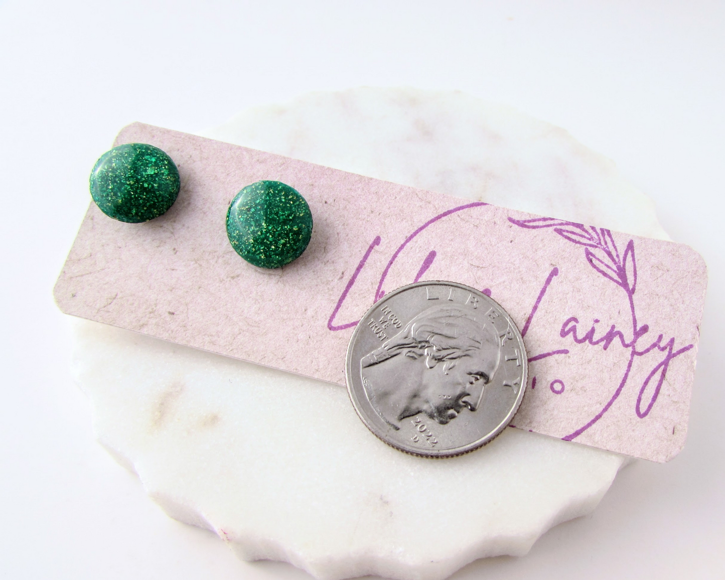 Dainty Studs in Shimmer Clay - Polymer Clay Earrings