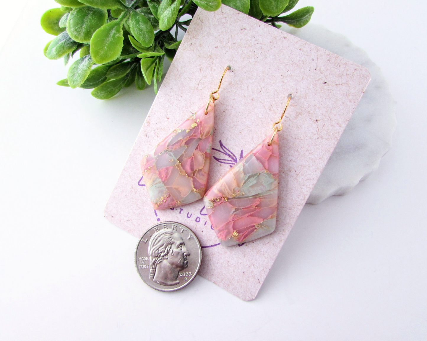 The Adelaine - Garden Party Quartz Polymer Clay Earrings