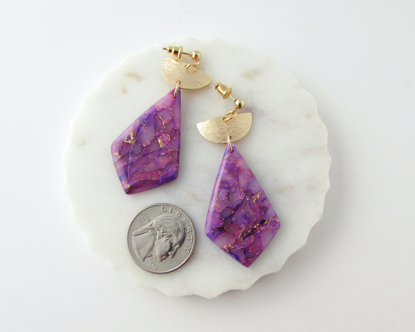 The Adelaine - Lulu & Lainey Purple Quartz Polymer Clay Earrings