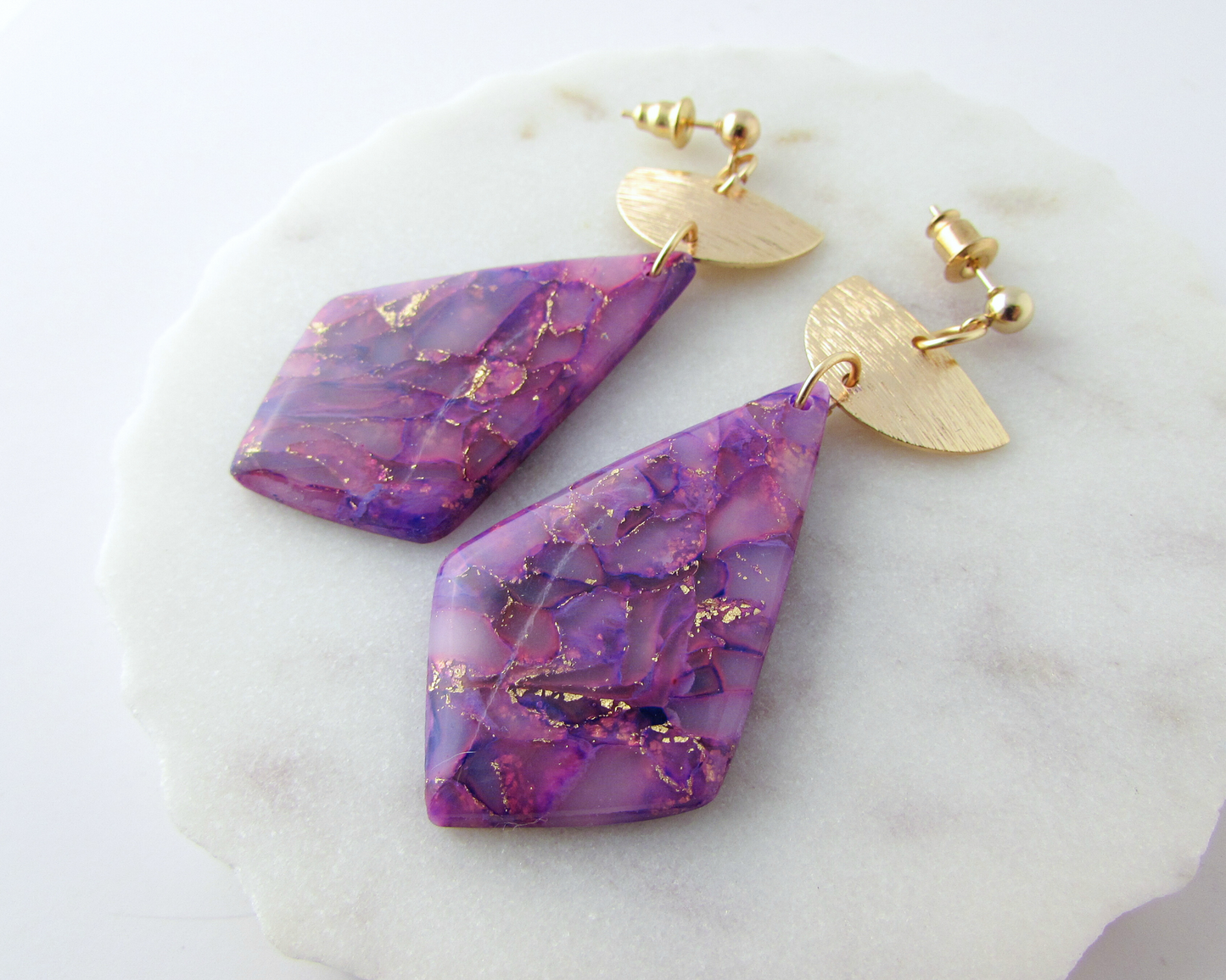 The Adelaine - Lulu & Lainey Purple Quartz Polymer Clay Earrings