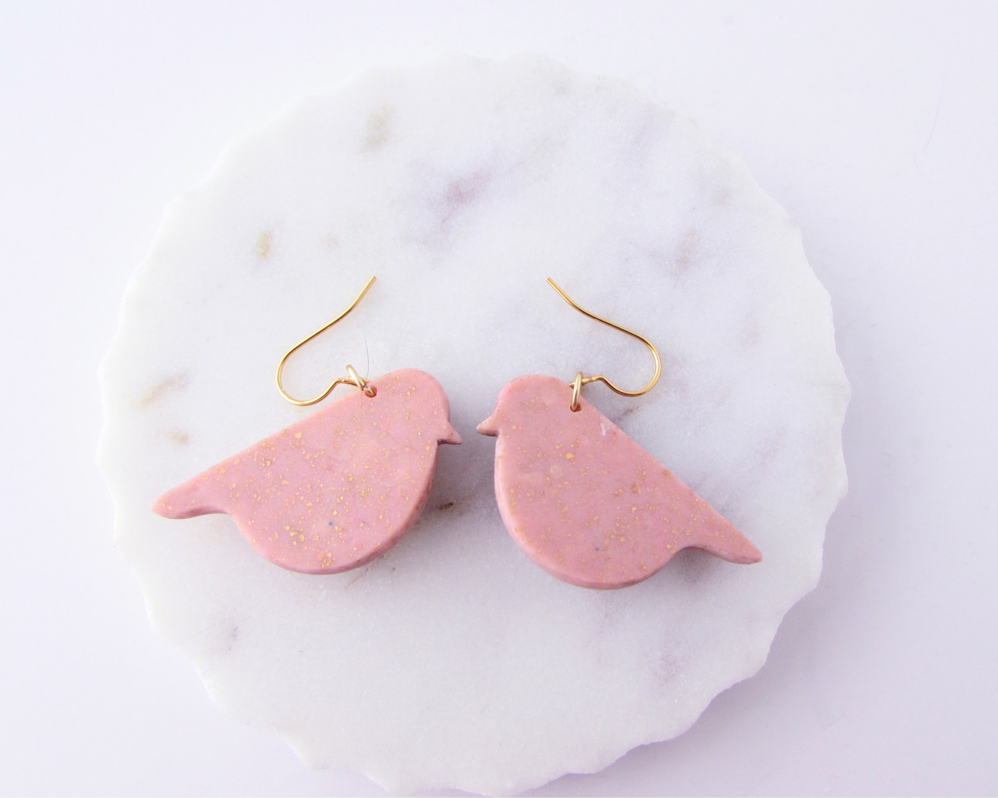 Song Birds - Garden Party Quartz and Shimmer Polymer Clay Earrings