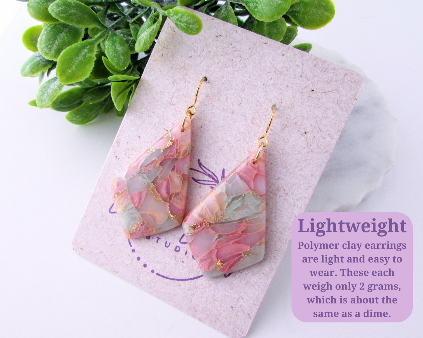 The Adelaine - Garden Party Quartz Polymer Clay Earrings