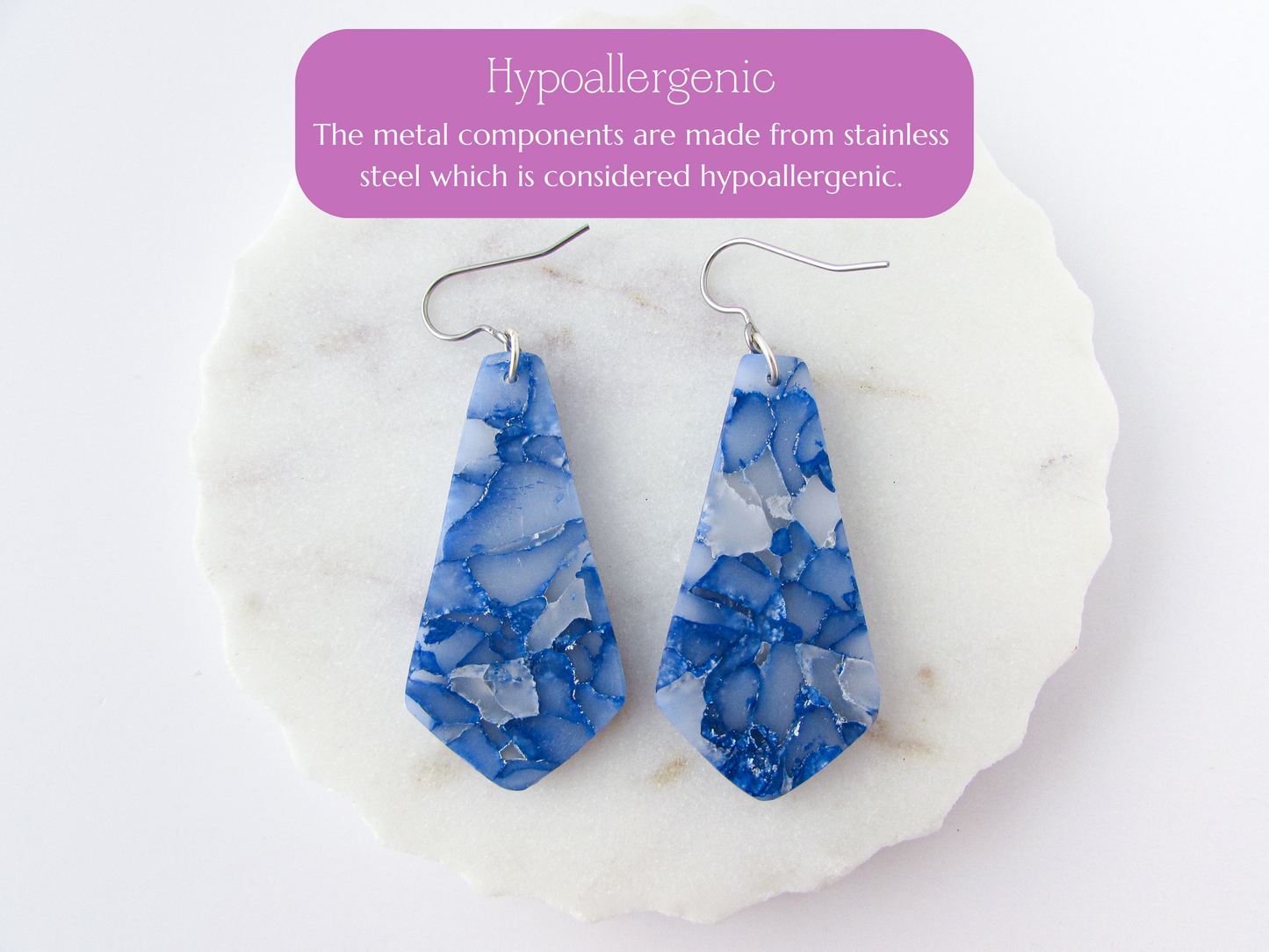 The Gwen - Memphis Blue Quartz Polymer Clay Earrings