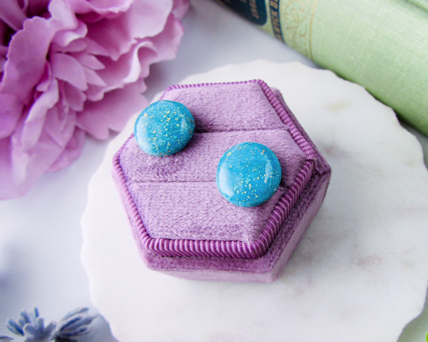 Dainty Studs in Shimmer Clay - Polymer Clay Earrings