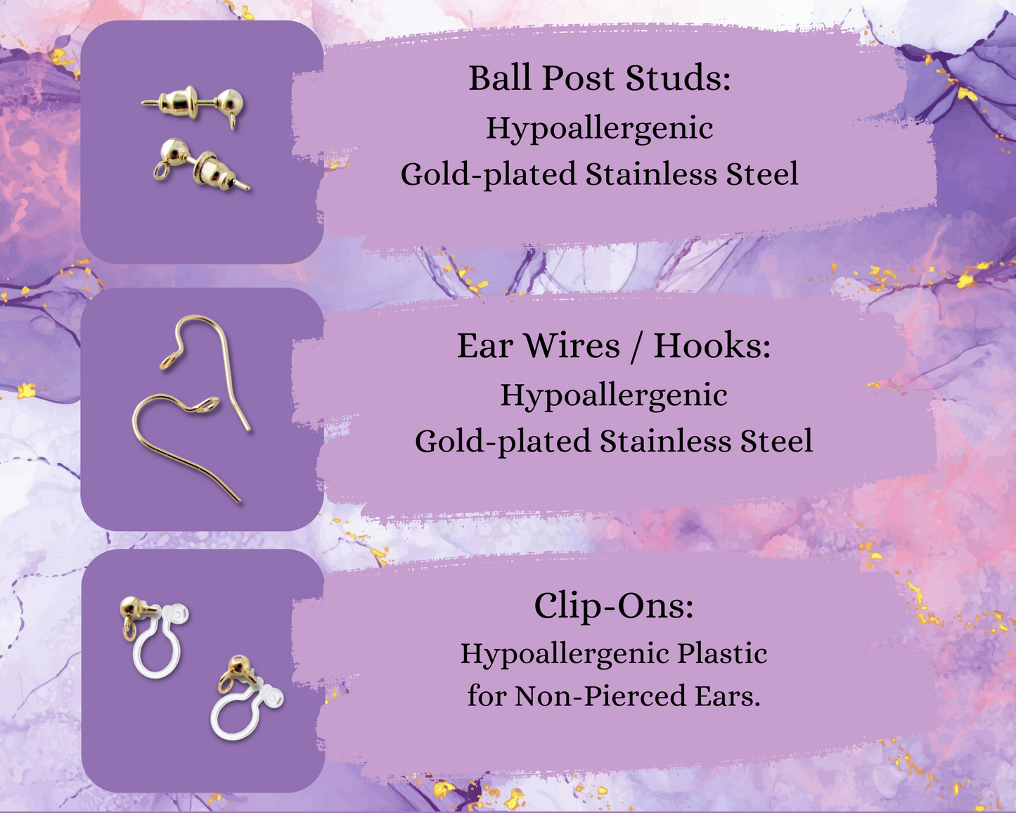 The Addie -  April Lilac Quartz Swirl Polymer Clay Earrings - Limited Spring Collection