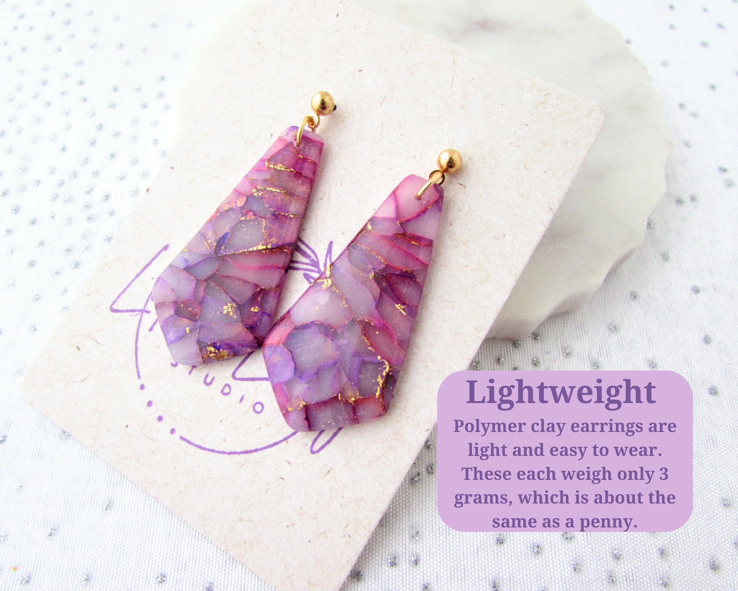 Purple on sale clay earrings