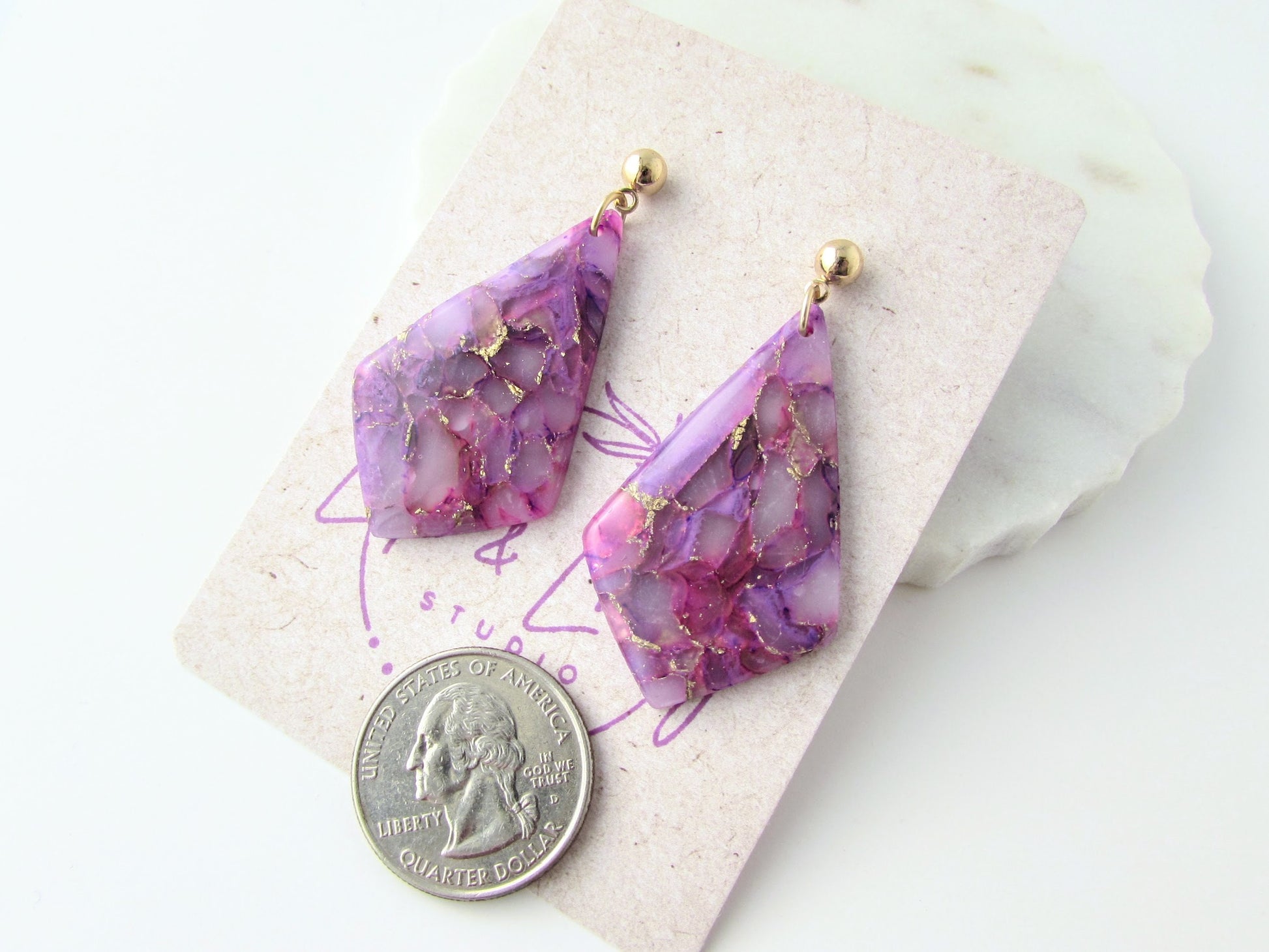 The Adelaine - Lulu & Lainey Purple Quartz Polymer Clay Earrings