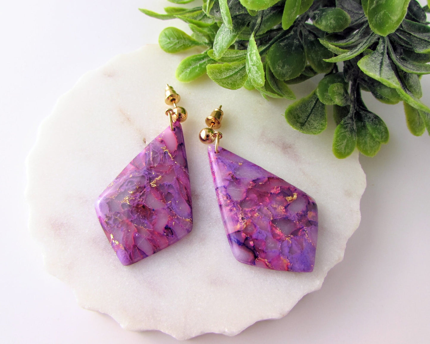 The Adelaine - Lulu & Lainey Purple Quartz Polymer Clay Earrings